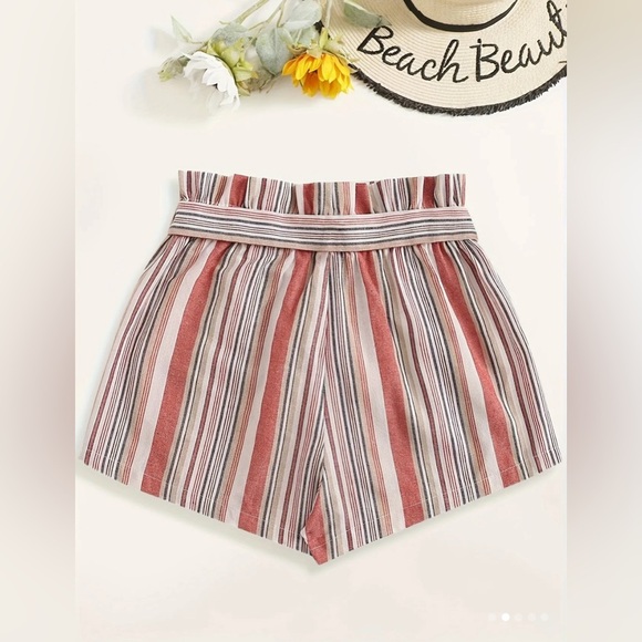 Boho Striped Tie Waist Shorts for Women - Perfect for Spring and Summer Fashion - Picture 3 of 6